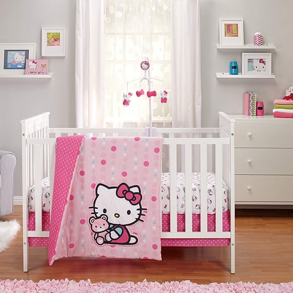 Hello Kitty: Cute As Button 3 Pc. Crib Bedding Set - Picture 1 of 6